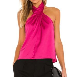Revolve - Superdown- Amerie Pleated Halter Top in Pink.